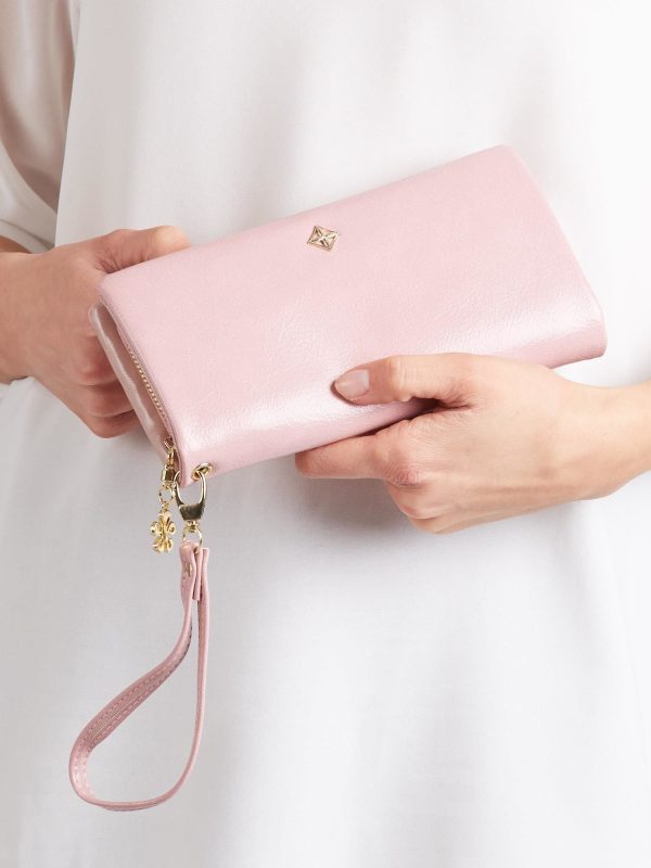 Wholesale Olong wallet with detachable handle pink