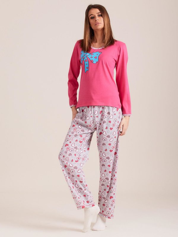 Wholesale Pink Cotton Printed Pyjamas