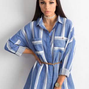 Wholesale Blue Striped Ladies Shirt