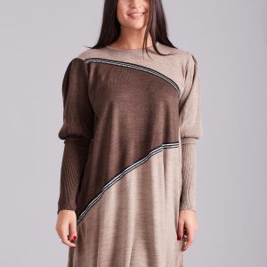 Wholesale Dark Beige Loose Knitted Dress