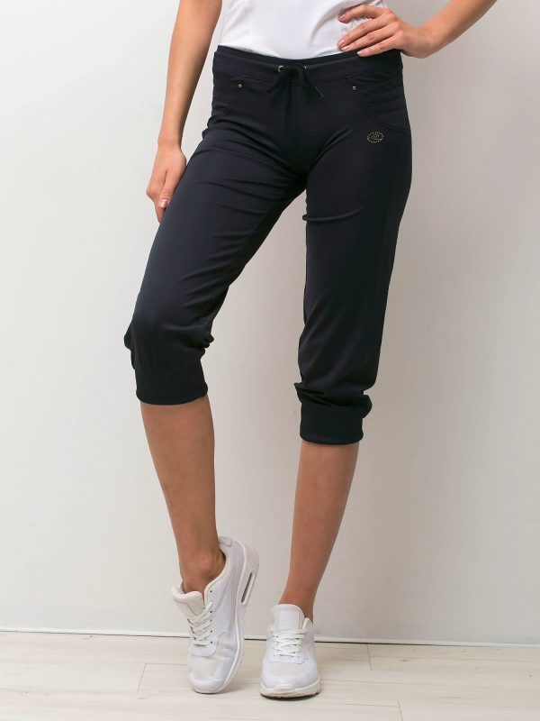 Wholesale Navy blue capri pants with applique