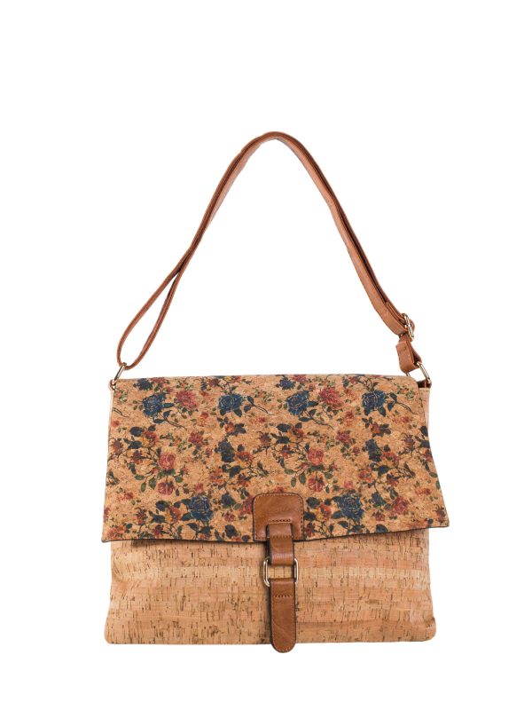 Wholesale Light Brown Women's Floral Shoulder Bag