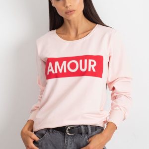 Wholesale Light pink sweatshirt for women AMOUR