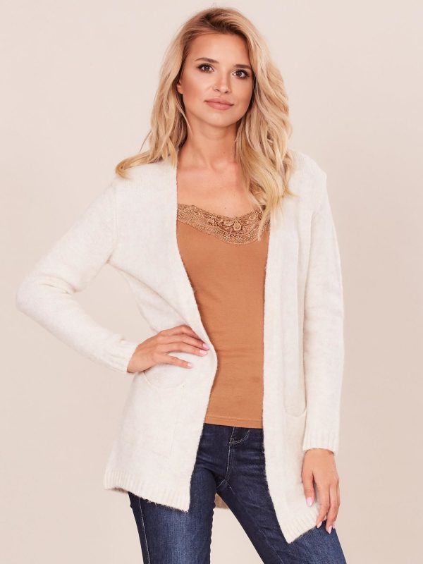 Wholesale Ecru knitted cardigan