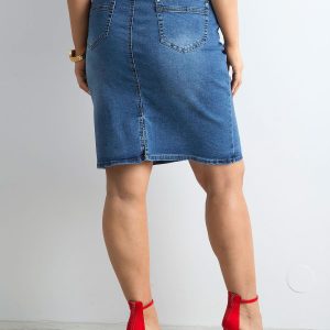 Wholesale Plus Size Blue Denim Skirt