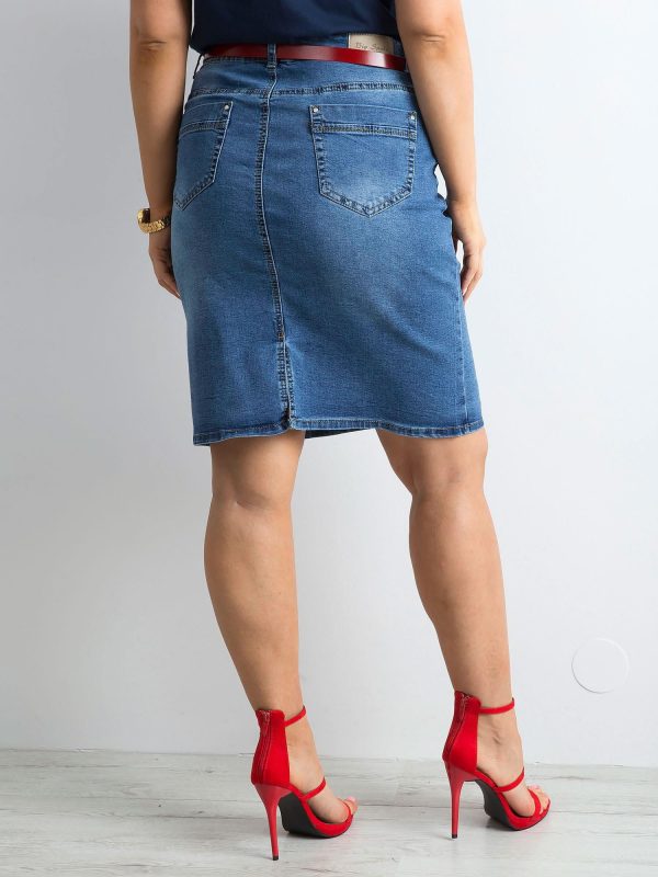 Wholesale Plus Size Blue Denim Skirt