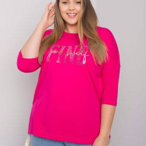 Wholesale Fuchsia plus size blouse with Elena rhinestones