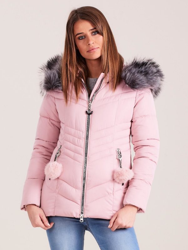 Wholesale Pink Winter Quilted Jacket