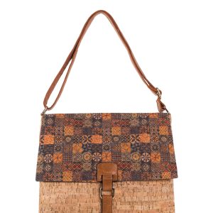 Wholesale Light Brown Patterned Shoulder Bag with Long Strap