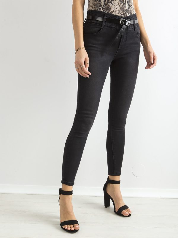 Wholesale Dark Grey High Waist Tube Jeans