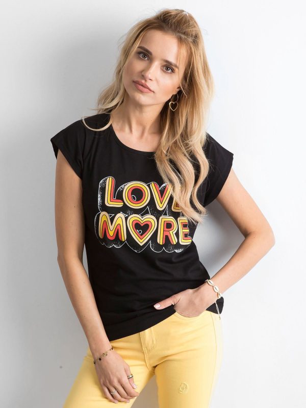 Wholesale Women's Black Cotton T-Shirt