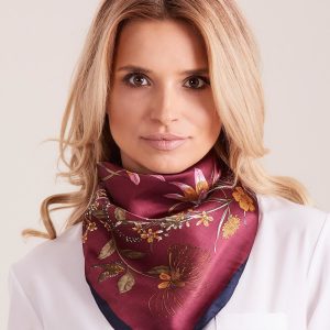 Wholesale Burgundy flower scarf