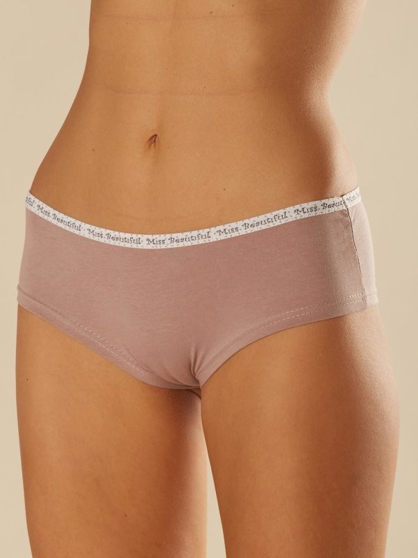 Wholesale Dark beige panties with print on the back