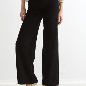 Wholesale Black Wide Corduroy Trousers