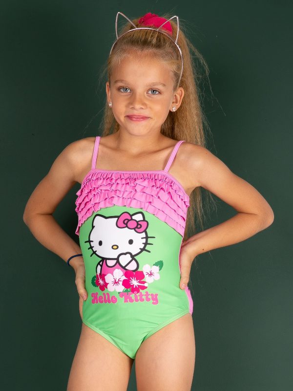 Wholesale Pink swimsuit for girl HELLO KITTY