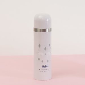 Wholesale Pale pink pastel thermos with print