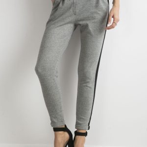 Wholesale Grey herringbone trousers with stripe