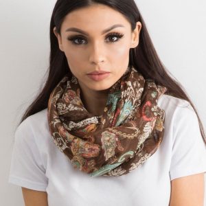 Wholesale Brown scarf with print