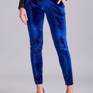 Wholesale Velvet sweatpants with blue