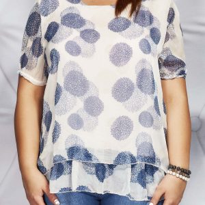 Wholesale Pale pink mist blouse in colorful patterns PLUS SIZE