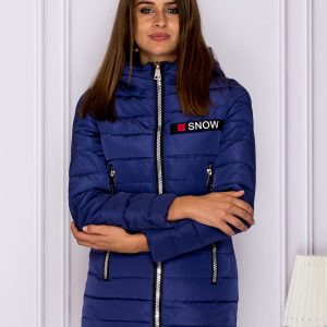 Wholesale Navy Transition Jacket with Shiny Zippers