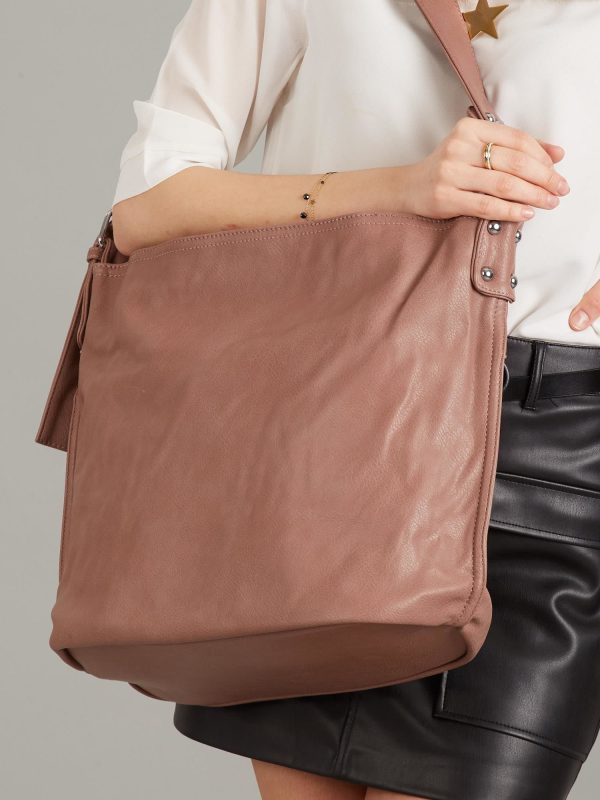 Wholesale Pink and brown eco leather bag