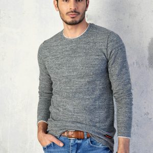 Wholesale Grey melange men's sweater