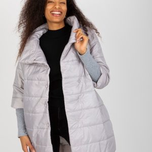 Wholesale Light Grey Quilted Transition Jacket for Carlota Snaps