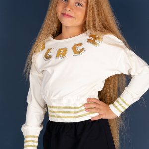 Wholesale Ecru sweatshirt for girl with welts