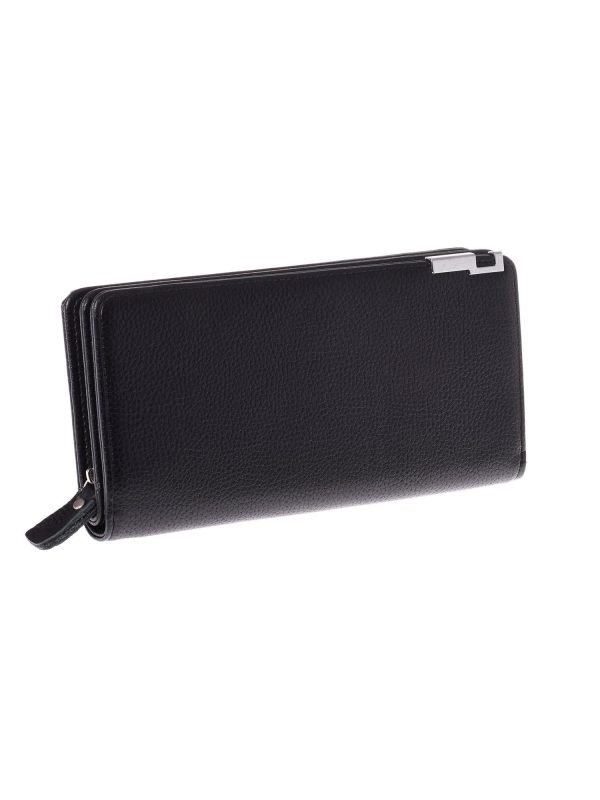 Wholesale Matte Black Long Wallet Clutch Zipper and Latch