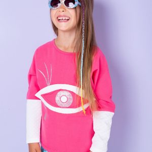 Wholesale Pink blouse for girl in cotton