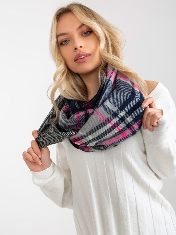 Wholesale Grey Pink Women's Plaid Winter Chimney