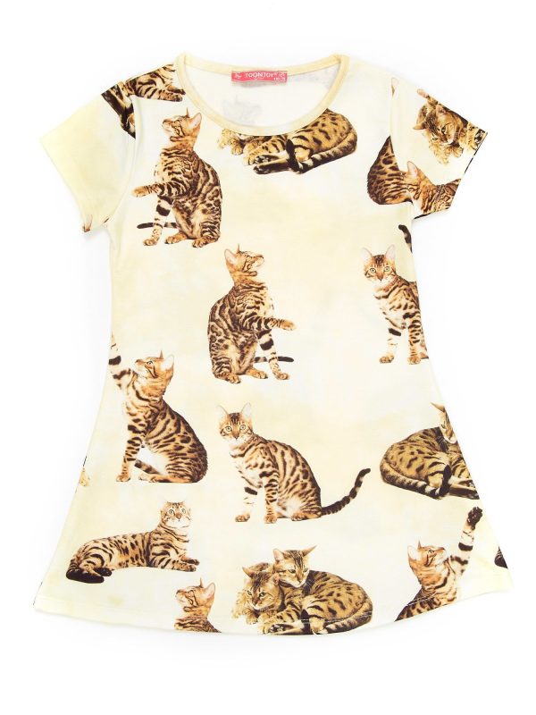 Wholesale Yellow dress for a girl in cats