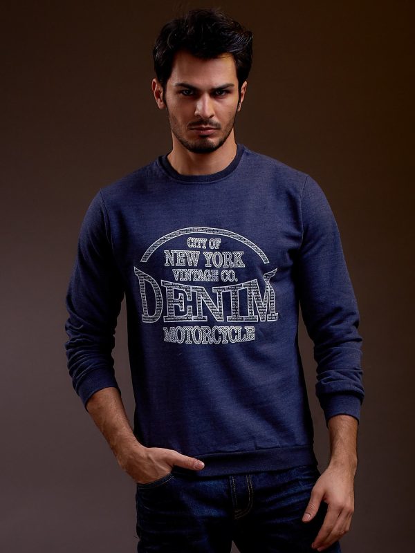 Wholesale Blue sweatshirt for men with inscription