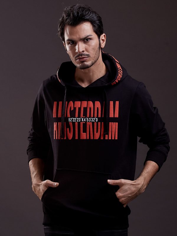 Wholesale Black sweatshirt for men with urban print