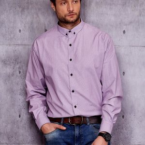 Wholesale Purple Ribbed Plus Size Men's Shirt