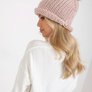 Wholesale Light Pink Smooth Women's Knitted Hat