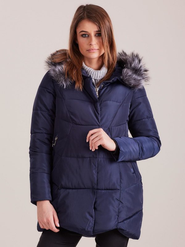 Wholesale Navy Blue Women's Winter Jacket