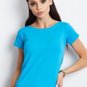 Wholesale Blue t-shirt with tie back