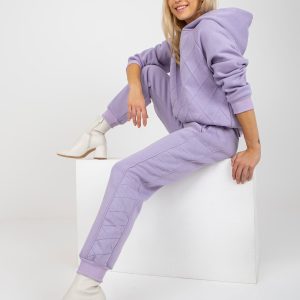 Wholesale Light Purple Women's Tracksuit Set with Pants