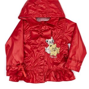 Wholesale Red Orthalion Girl Jacket with Patch and Detachable Hood