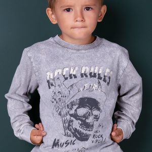 Wholesale Grey blouse for boy with print