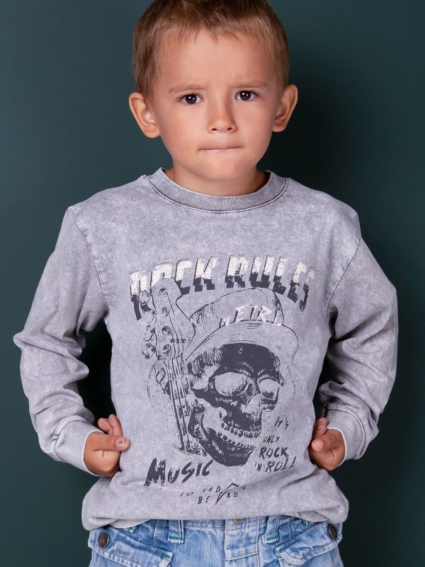 Wholesale Grey blouse for boy with print