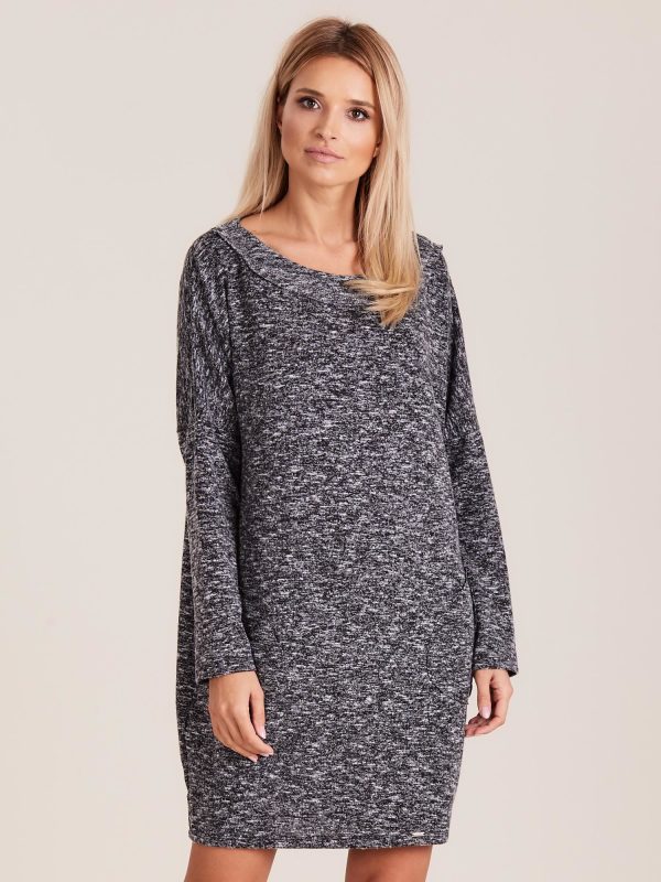 Wholesale Black and grey dress with pockets