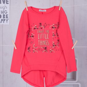 Wholesale Coral tunic for girl with bicycle print