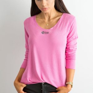 Wholesale Loose Long Sleeve Blouse Pink