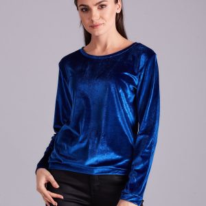 Wholesale Blue velour sweatshirt for women