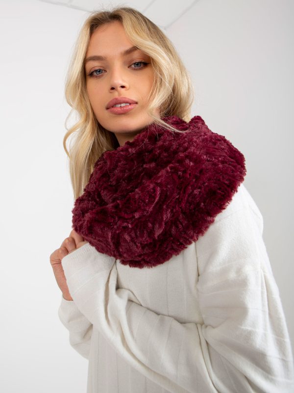 Wholesale Women's Burgundy Faux Fur Chimney