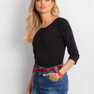 Wholesale Black blouse with neckline at the back