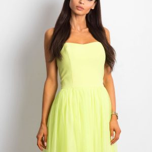 Wholesale Lime Strapless Tulle Dress